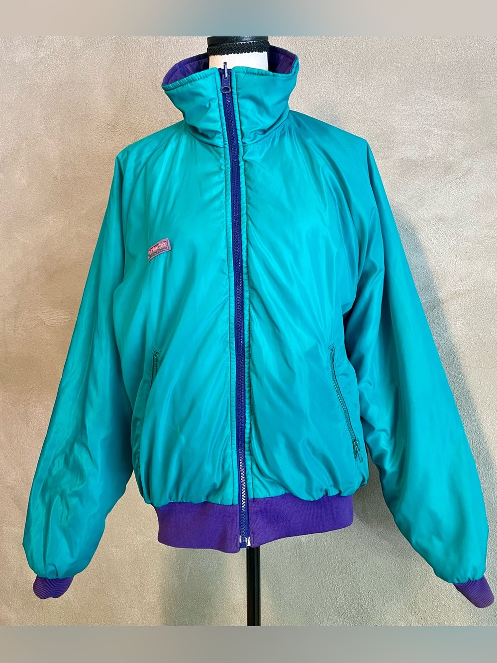 Vintage 90s Columbia Reversible Thinsulate Jacket Men M Teal Purple